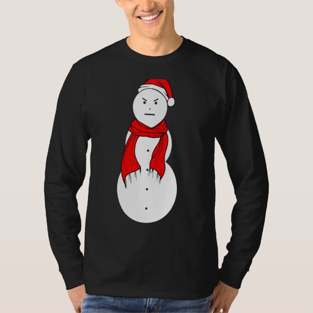 T-shirt Jeezy Snowman Mad Snowman Noël (Devant)