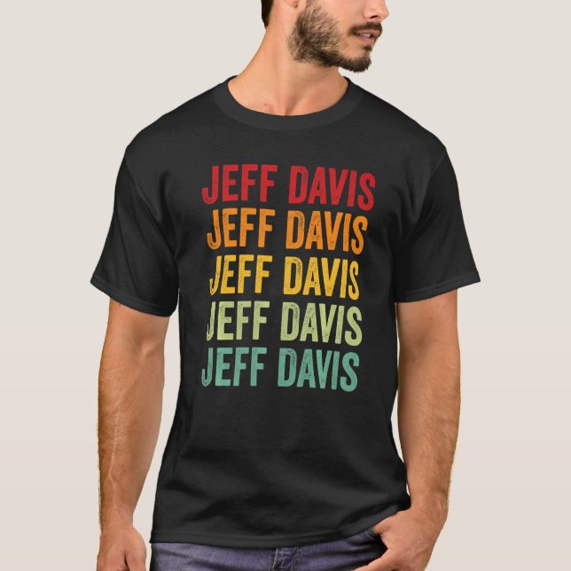 T-shirt Jeff Davis Comté Géorgie Rainbow Text (Devant)