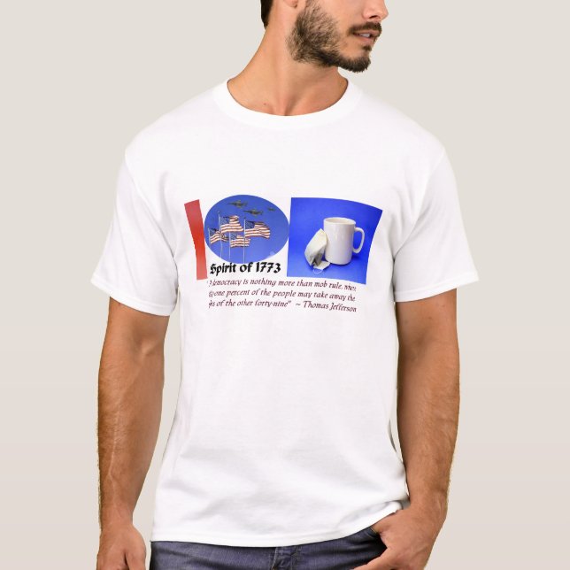T-shirt Jefferson democracy tea party (Devant)