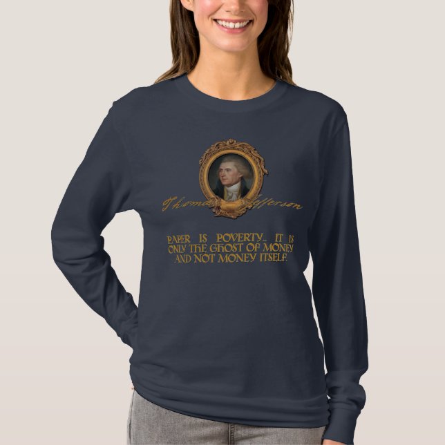 T-shirt Jefferson sur la monnaie fiduciaire (Devant)