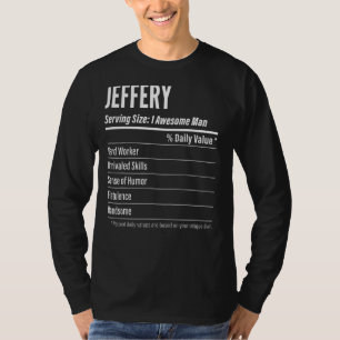 T-shirt Jeffery Taille du service Nutrition Étiquette Calo