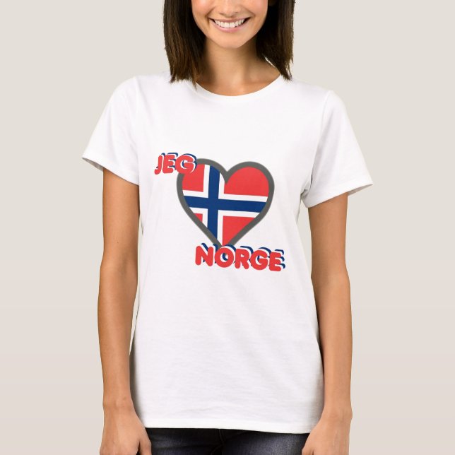 T-shirt Jeg Elsker Norge (amour Norvège d'I) (Devant)