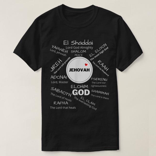 T-shirt JEHOVAH Chrétiens hommes et femmes (Design devant)