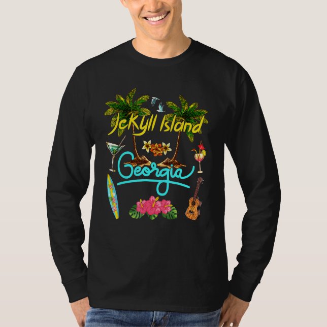 T-shirt Jekyll Island Georgia Beach Summer Palm Sun Set Pa (Devant)