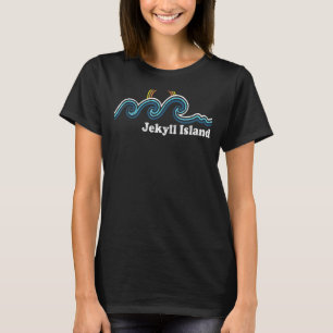 T-shirt Jekyll Island Georgia Ga Sufing Waves Sunset Vinta
