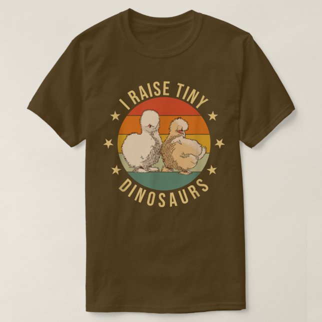 T-shirt J'élève de minuscules dinosaures Farmer Poulet Sil (Design devant)