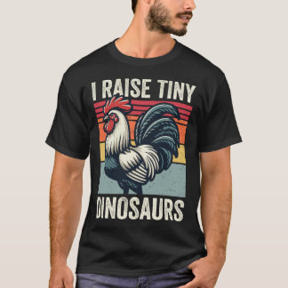 T-shirt J'Élève De Petits Dinosaures Vintage Poulet Drôle