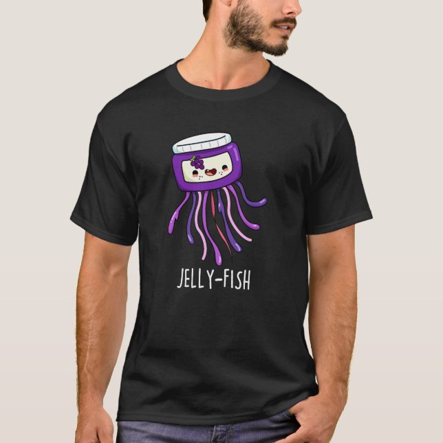 T-shirt Jelly-fish Drôle Jelly Jar Pun Dark BG (Devant)