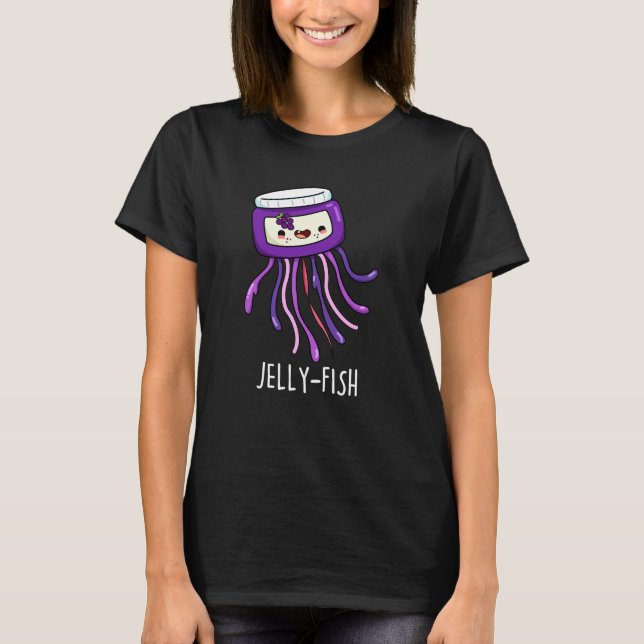 T-shirt Jelly-fish Drôle Jelly Jar Pun Dark BG (Devant)