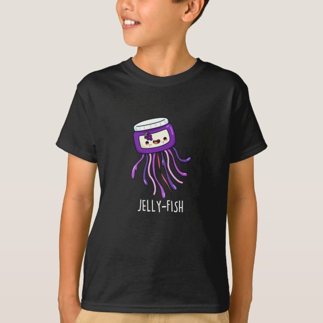 T-shirt Jelly-fish Drôle Jelly Jar Pun Dark BG (Devant)