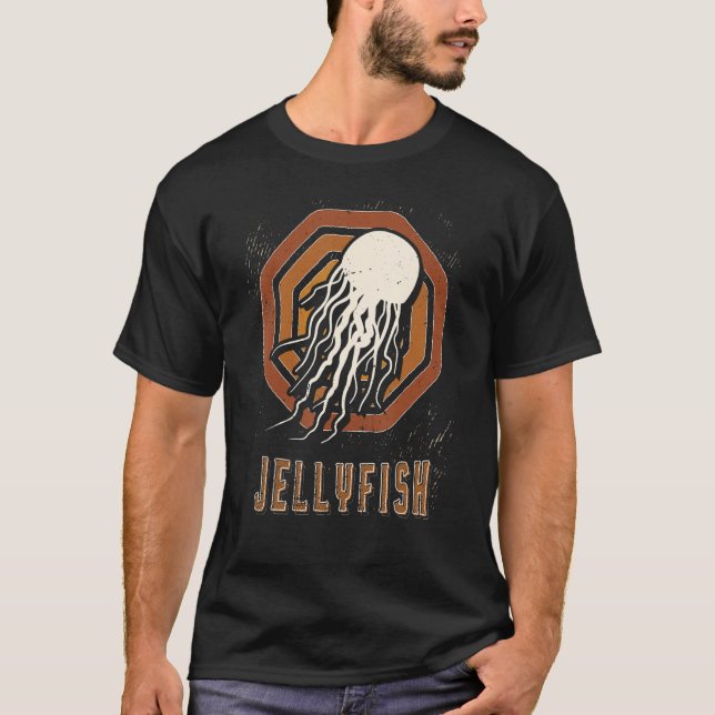 T-shirt Jellyfish Vintage Retro Classic Animal Love (Devant)