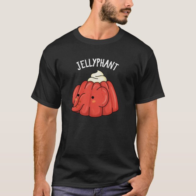 T-shirt Jellyphant Funny Elephant Jelly Pun Dark BG (Devant)