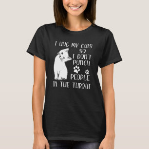 T-shirt J'Embrasse Mon Chat Donc Je Ne Punche Pas Les Gens