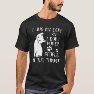 T-shirt J'embrasse mon chat pour ne pas frapper les gens à
