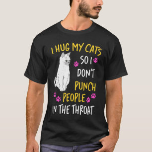 T-shirt J'Embrasse Mon Chat Pour Ne Pas Puncher Les Gens D