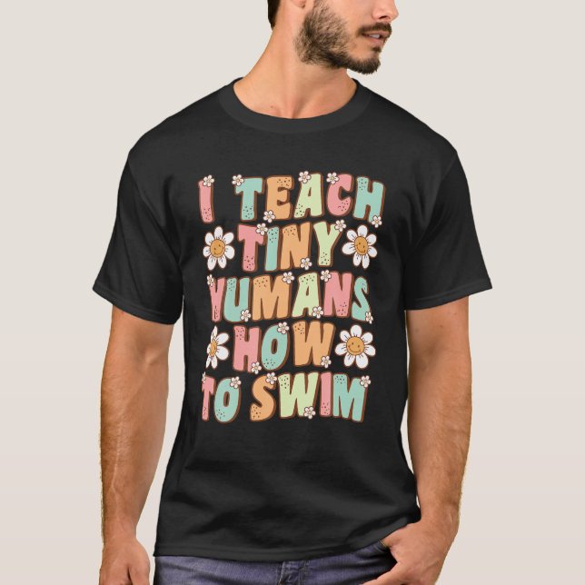 T-shirt J'Enseigne À Des Humains Minuscules À Nager Instru (Devant)