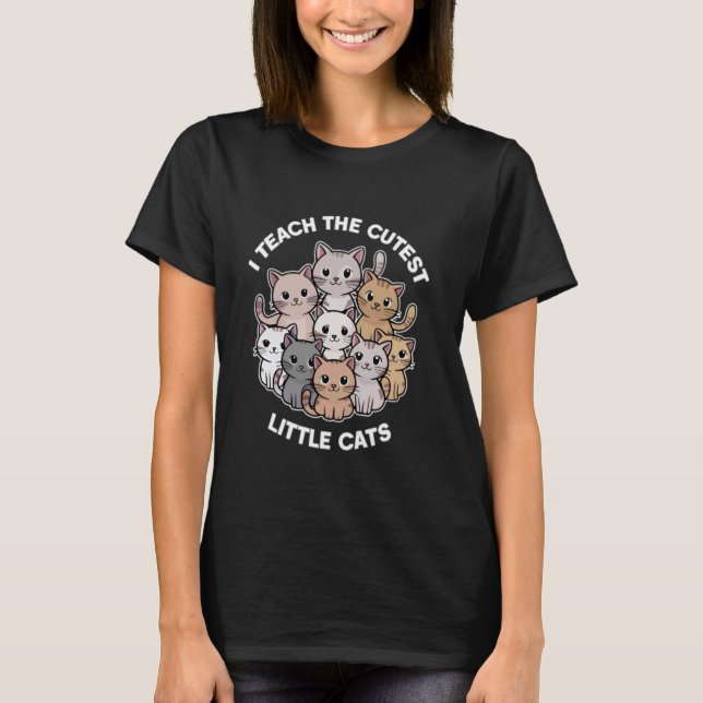 T-shirt J'enseigne aux plus mignons petits chats Enseignan (Devant)