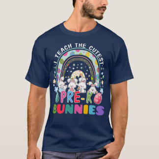 T-shirt J'Enseigne Bunnies Cutest PréK Enseignant Boho Rai