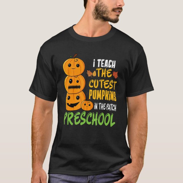 T-shirt J'Enseigne Le Citrouille Le Plus Fou Dans Le Patch (Devant)
