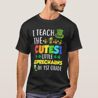 T-shirt J'Enseigne Leprechauns Cutest 1ère année Enseignan