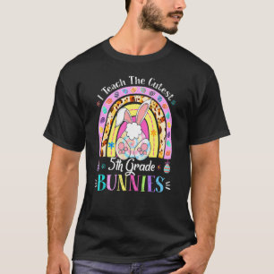 T-shirt J'Enseigne Les Bunnies De 5e Année Les Plus Cutest