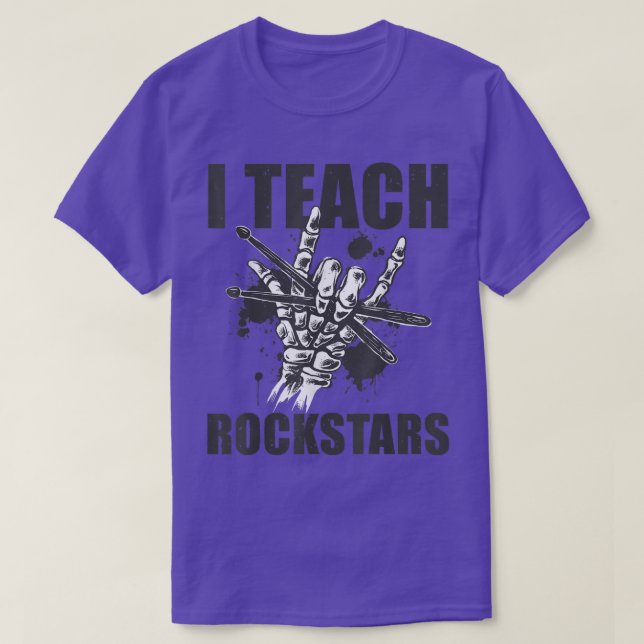 T-shirt J'Enseigne Rockstars Musique Drumage Professeur Sk (Design devant)