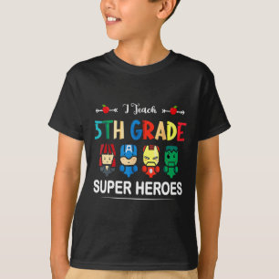 T-shirt J'Enseigne Superhéros de 5e année Ck To School Tea