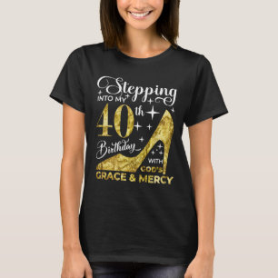 T-shirt J'entre dans mon 40e anniversaire avec grâce des d