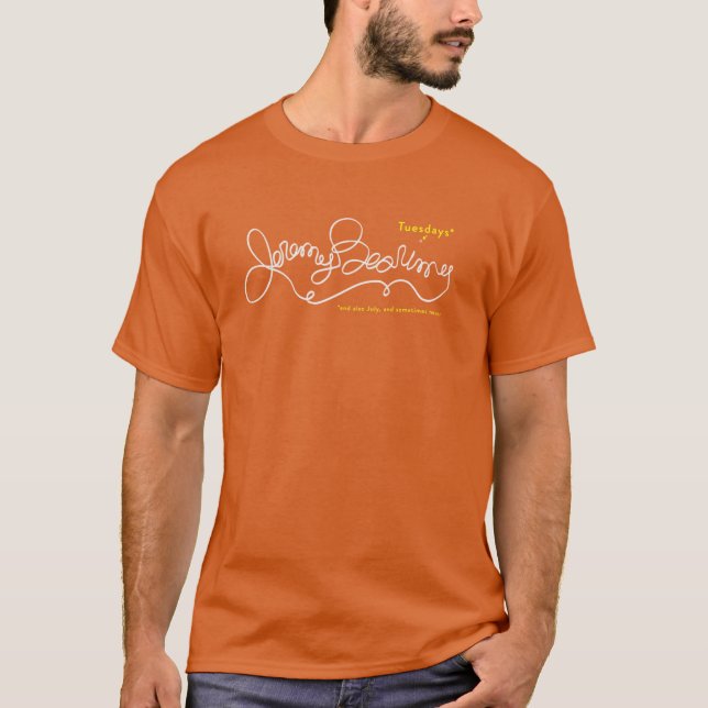 T-shirt Jeremy Bearimy en blanc avec des amis de notation (Devant)