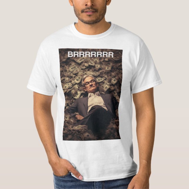 T-shirt Jerome Powell : Brrrrr - Wall Street Bets Artwork (Devant)