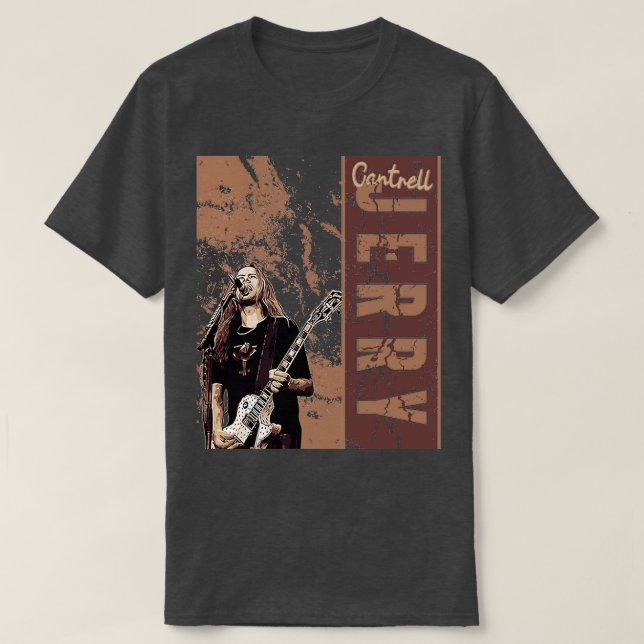 T-shirt Jerry Cantrell Brown Vintage (Design devant)