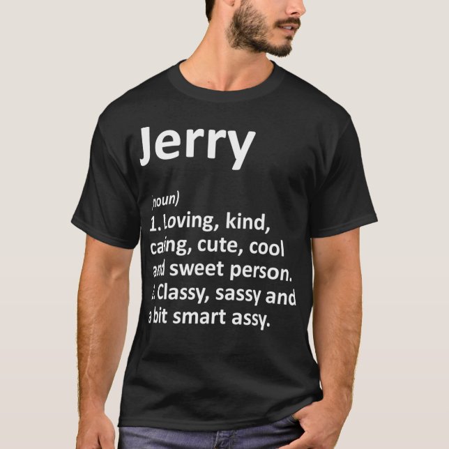 T-shirt JERRY Définition Nom personnalisé Drôle cadeau (Devant)