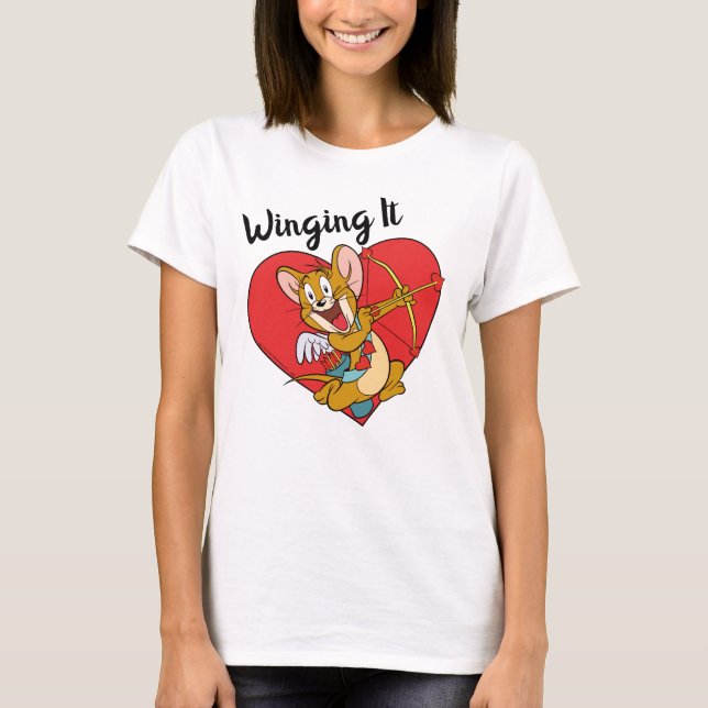T-shirt Jerry Mouse habillée en Valentine Cupide (Devant)