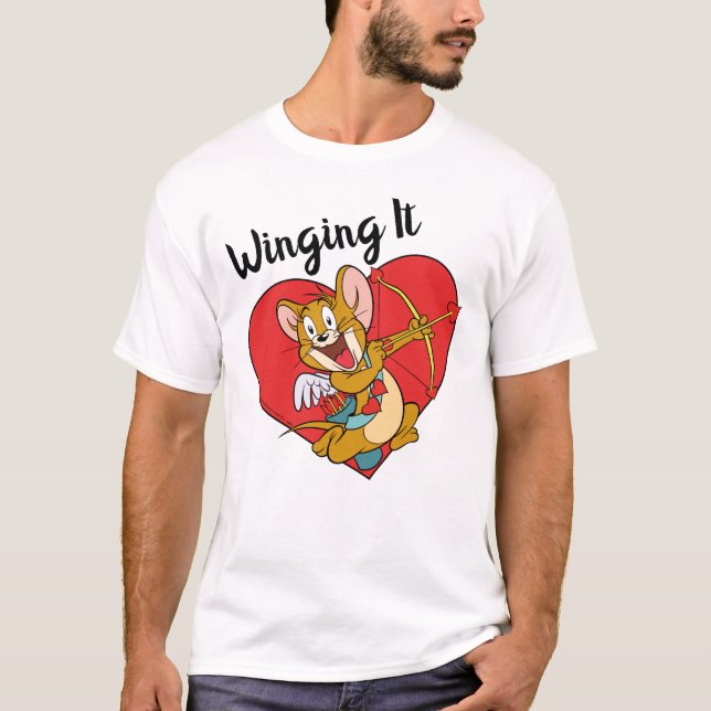 T-shirt Jerry Mouse habillée en Valentine Cupide (Devant)