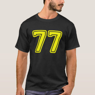 T-shirt Jersey 77 Yellow Sports Team Jersey Numéro 77 T Sh