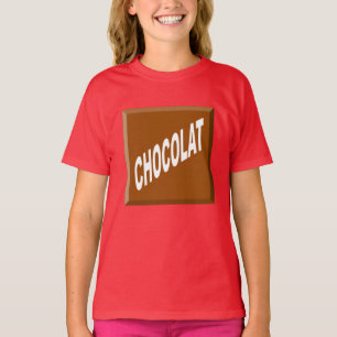 T-shirt jersey bleu filles Design CHOCOLAT