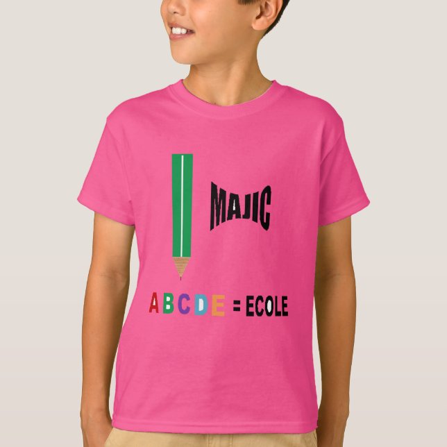 T-shirt jersey bleu  MAGIC ECOLE (Devant)