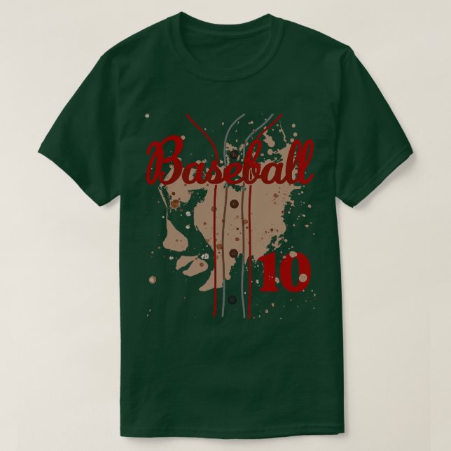 T-shirt Jersey De Baseball Numéro 10 Enfants Baseball Unif (Design devant)