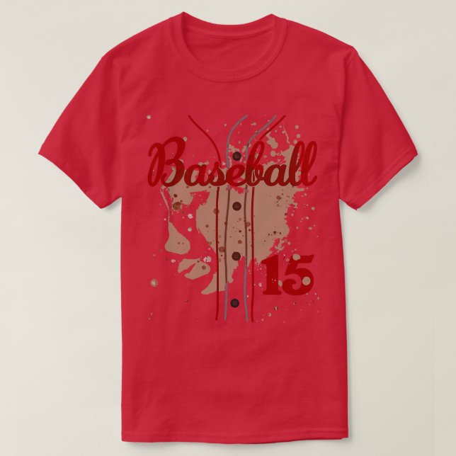 T-shirt Jersey De Baseball Numéro 15 Kids Baseball Uniform (Design devant)