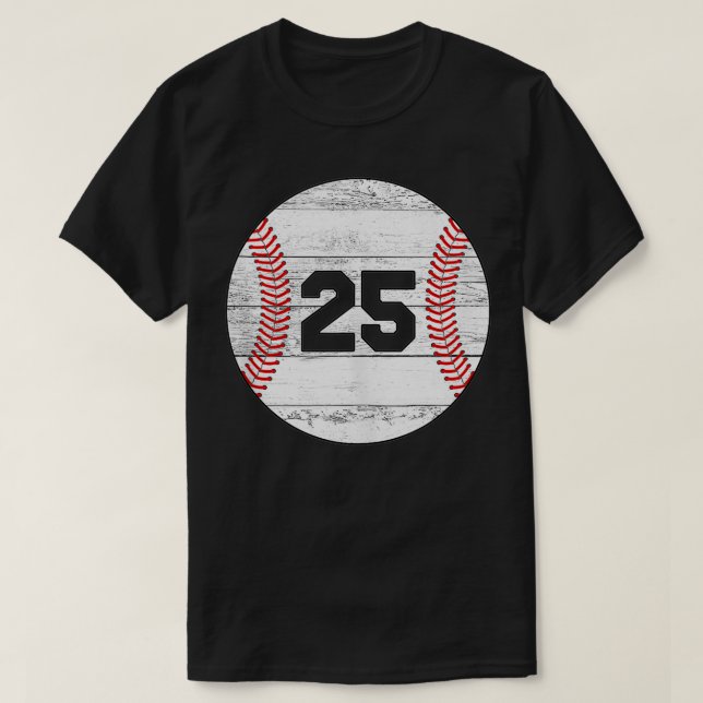 T-shirt Jersey de baseball vintage numéro 25 (Design devant)