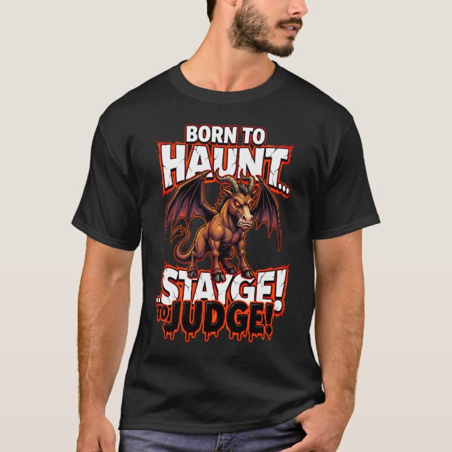 T-shirt Jersey Devil Born To Haunt Funny Cryptid Humor (Devant)
