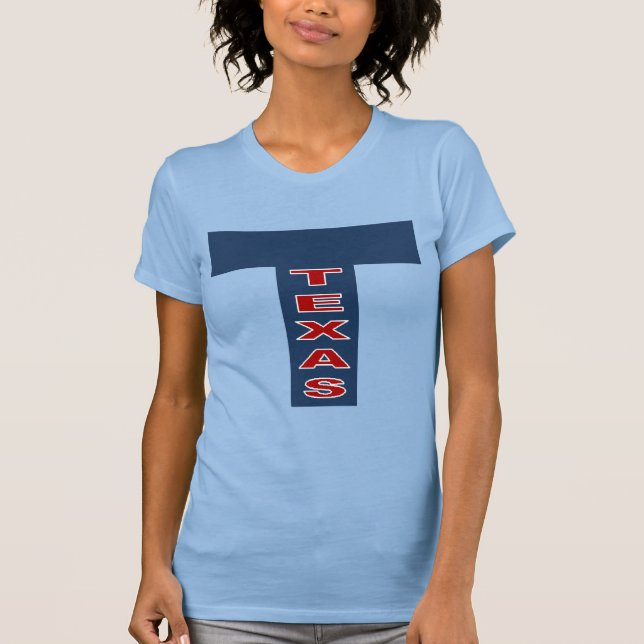T-shirt jersey fin bleu ciel  TEXAS (Devant)