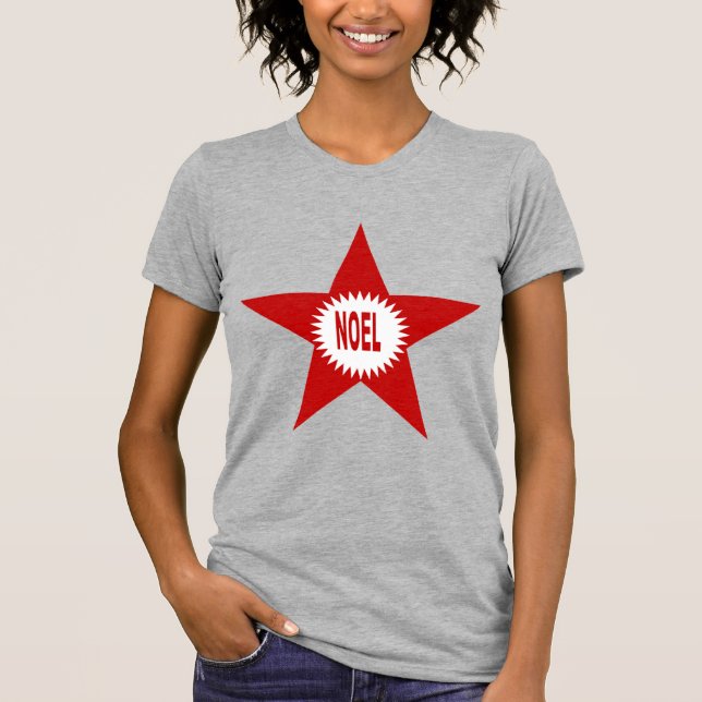 T-shirt jersey fin gris chiné  Design NOEL (Devant)