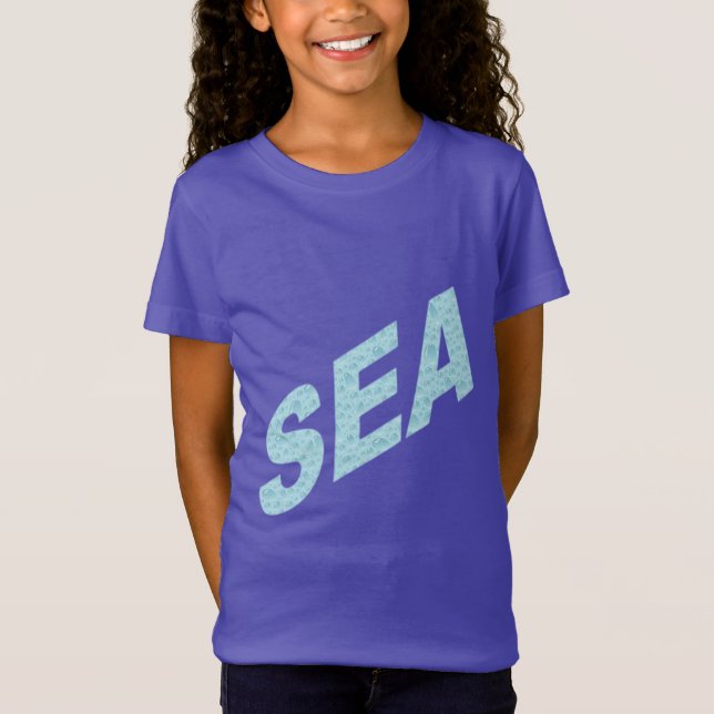 T-shirt jersey fin violet filles  SEA (Devant)