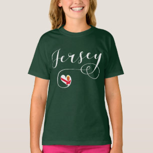T-shirt Jersey Flag Heart, Îles Anglo-Normandes