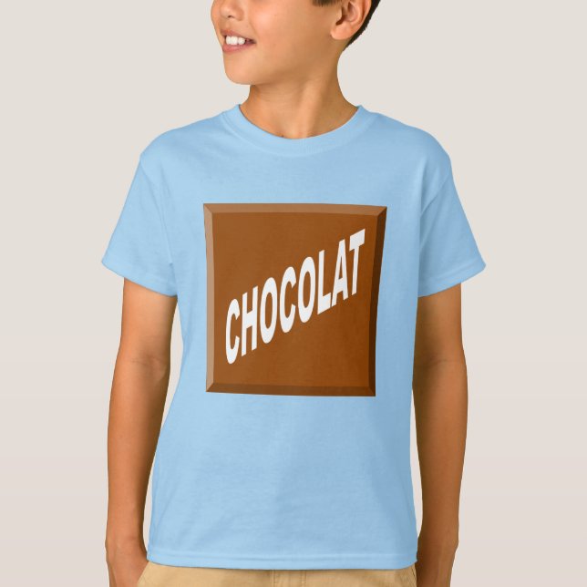 T-shirt jersey gris enfants Design CHOCOLAT (Devant)