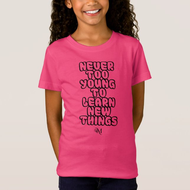 T-shirt Jersey : Jamais trop jeune (fuchsia) (Devant)
