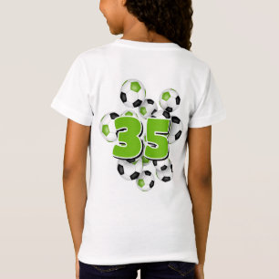T-Shirt jersey numéro groupe de balles de football vert cl