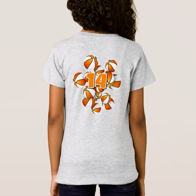 T-Shirt jersey numéro orange blanc de l'équipe couleurs ba (Dos)