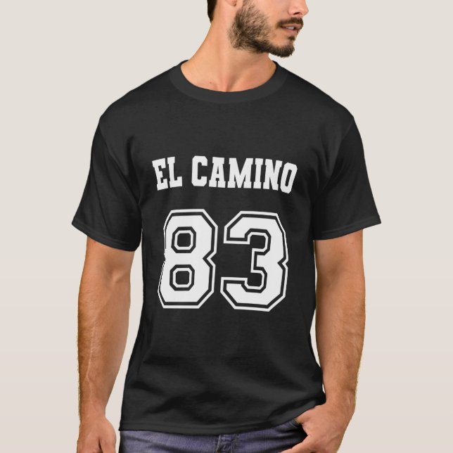 T-shirt Jersey Style El Camino 83 1983 Old School Muscle C (Devant)